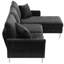 Canapé modulaire convertible moderne en L avec méridienne réversible, 2 coussins-1767548757