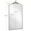 Miroir arqué rétro vintage 36 po x 66 po - Pansement en métal pleine longueur pour chambre à coucher, salon, magasin de vêtements, plancher de bronze antique, look charmant-235028128-235028134