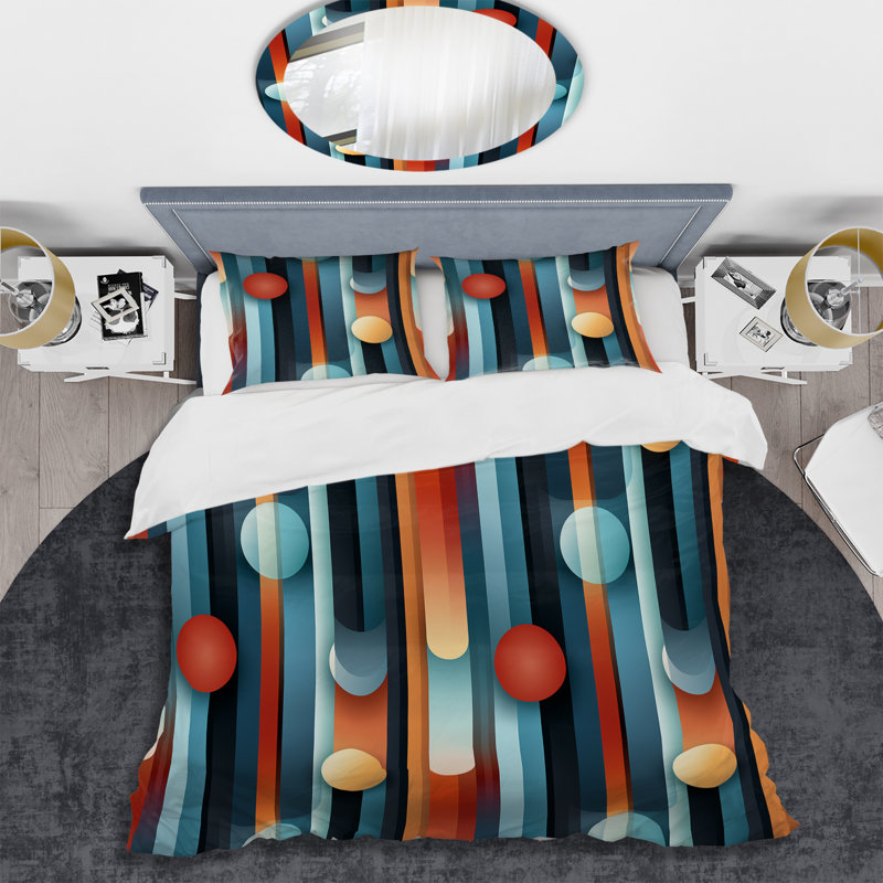 Ensemble de housse de couette en microfibre orange / orange, Housse de couette pour grand lit et 2 taies décor