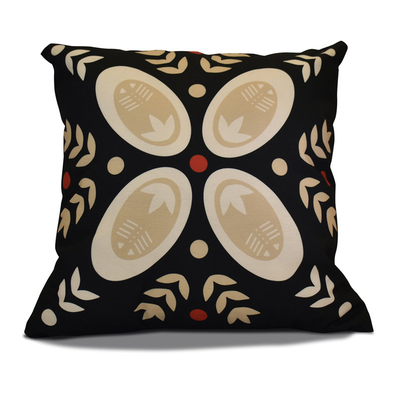 Housse et insert de coussin décoratif décoratif, H 16 po x l 16 po, Noir