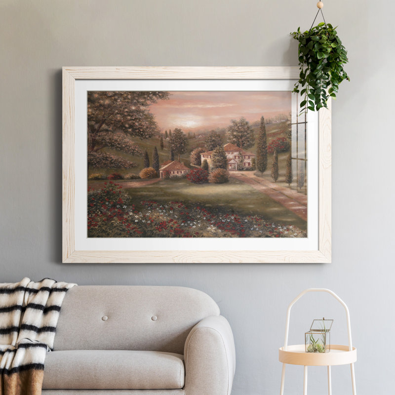 Evening / Tuscany II - Peinture avec cadre, H 31,5 po x l 23,5 po x P 1,5 po, Cadre blanc