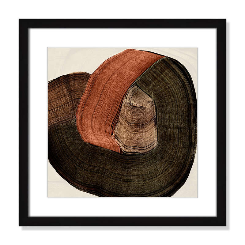 «Folded Earth II» par , Imprimé mat, L 17 po x H 17 po, Noir satiné