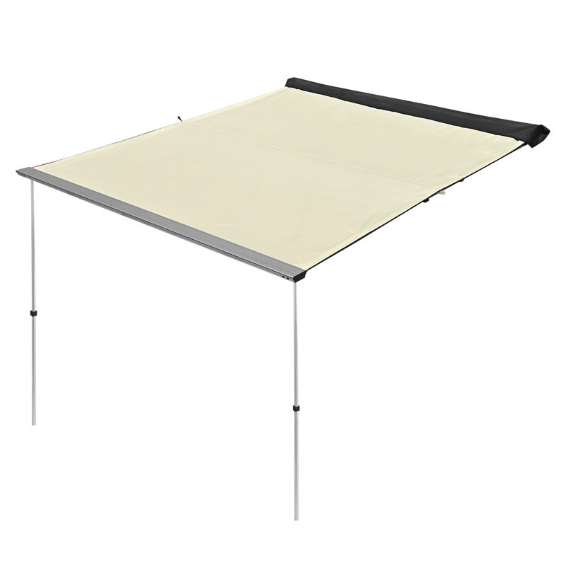 Yescom Fabric, Metal Cover Retractable Side Awning, 98.43" H x 78.74" W x 85.43" D, Beige