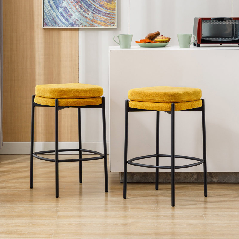 Tabouret de comptoir 26 po Breayna, Jaune