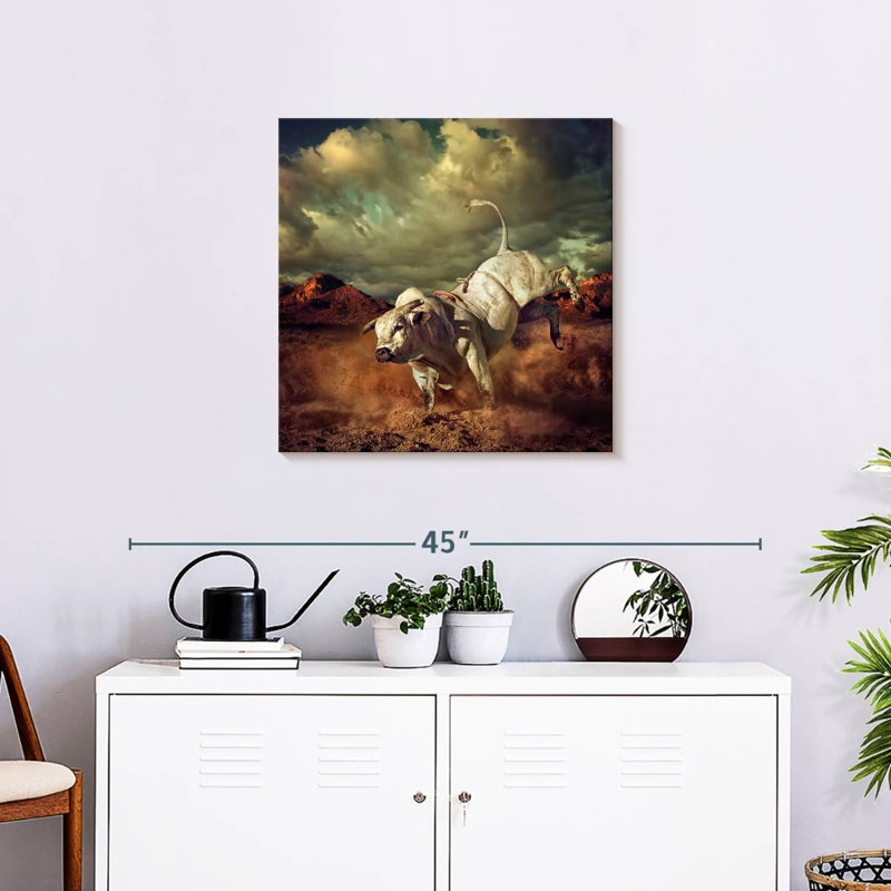 Crowle Bucking Bull, 24" H x 24" W