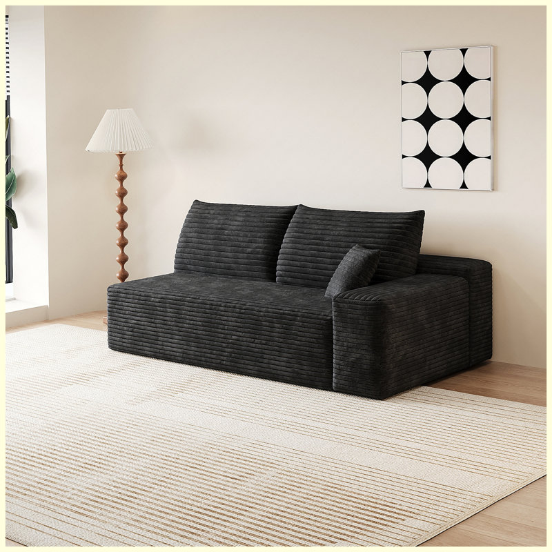 Canapé rembourré noir moderne, canapé de salon élégant pour la maison, appartement et bureau