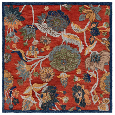 Tapis floral en laine Daundra