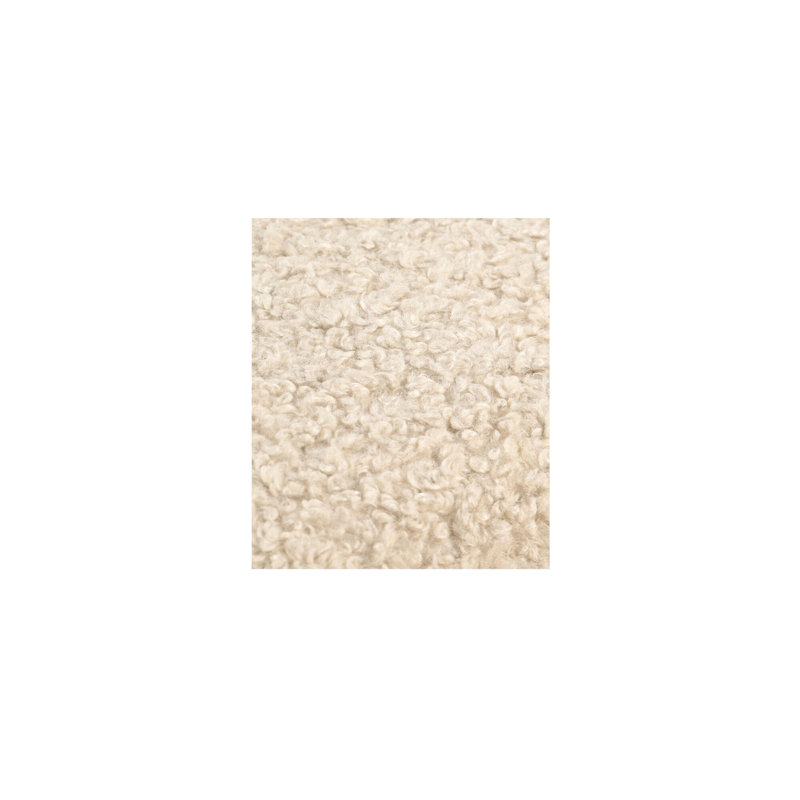 Serge Ottoman Brown Faux Fur, White