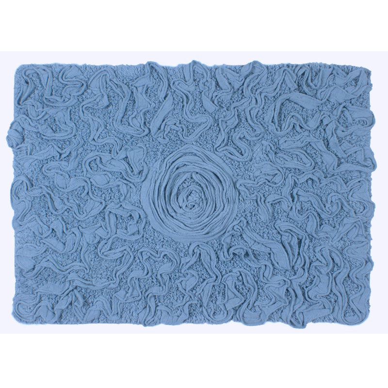 Tapis pour salle de bain Schoenberger, L 24 po x l 17 po, Bleu ciel