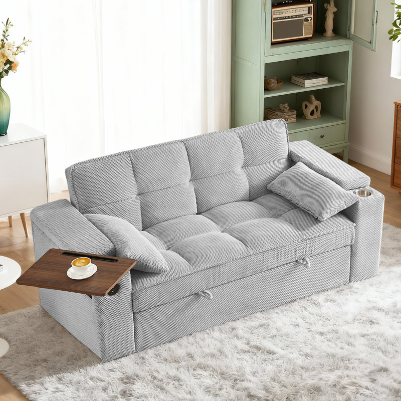 Canapé-lit convertible 3-en-1 Aurora, Grey Chenille