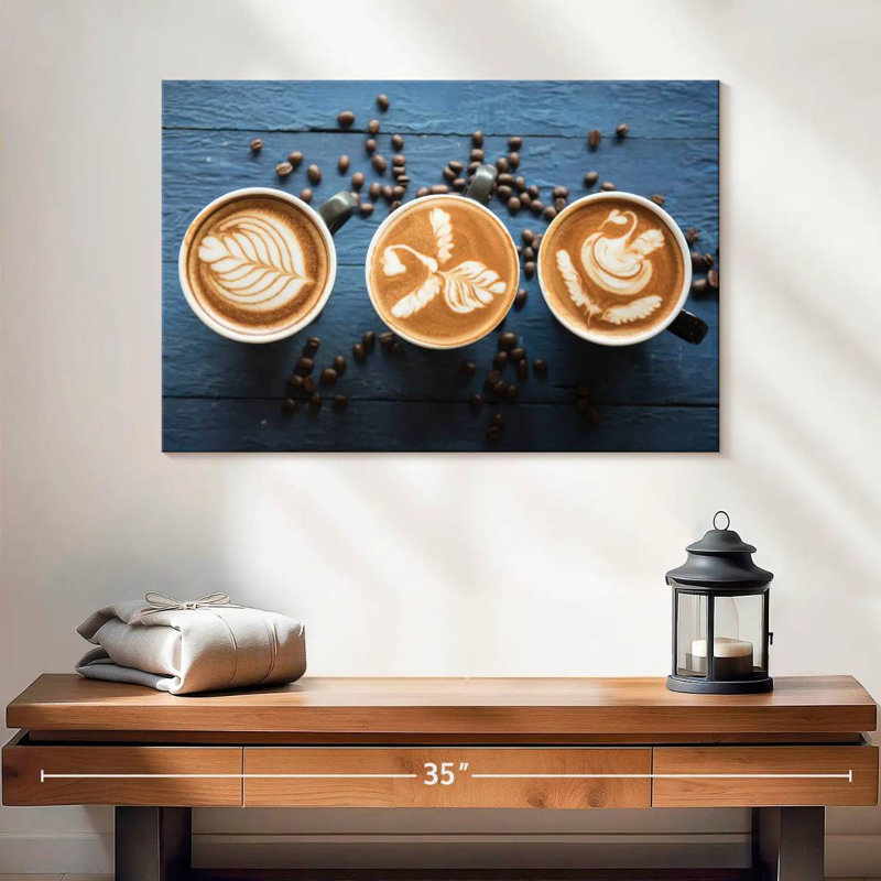 Yarlin Latte And Coffee Beans, 16" H x 24" W