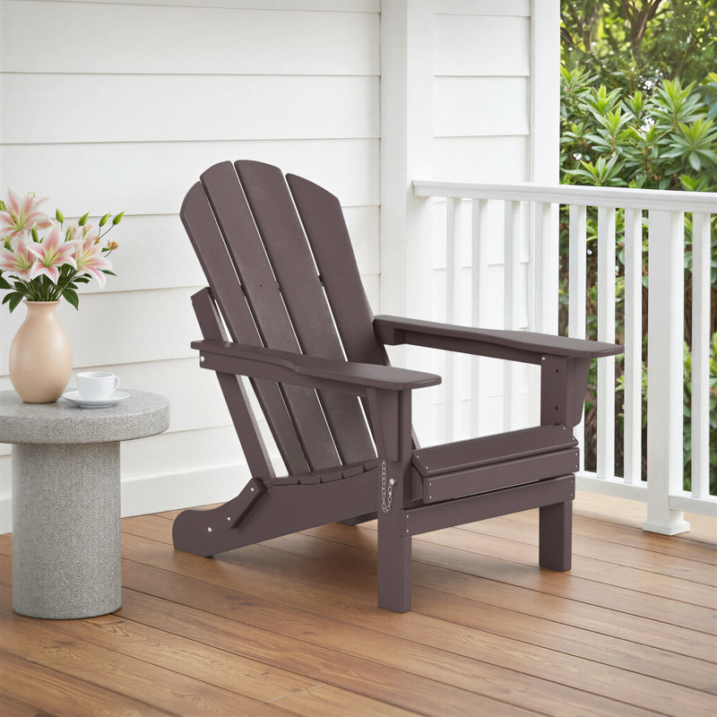 Laguna Foldable Outdoor Adirondack Set, Dark Brown