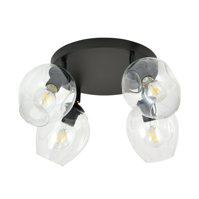 3-Light Flush Mount, Transparent