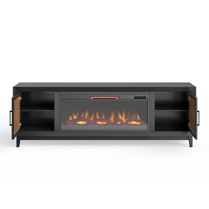 Meuble télé avec foyer pour téléviseur, H 29 po x l 86 po x P 17 po