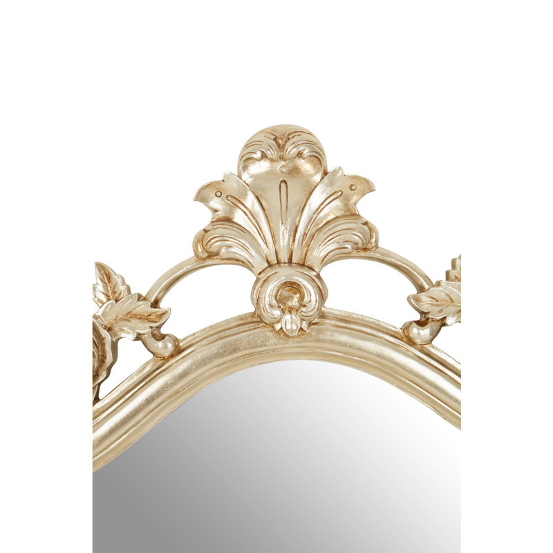 Feathers Flat Wall Mirror, Champagne