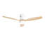 52 Inch Flush Mount Ceiling Fan DC 3 Solid Wood Fan Blade Noiseless Reversible Motor Remote Control With Light