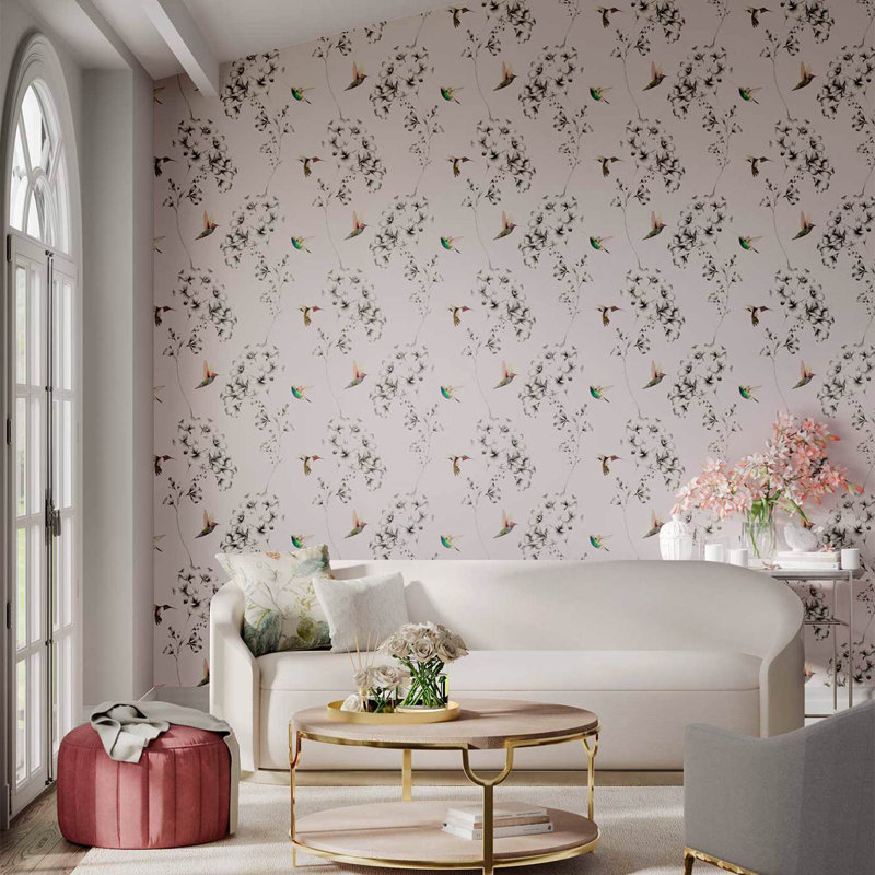 Amazilia 10.05m x 68.6cm Wallpaper Roll, Powder/Pearl