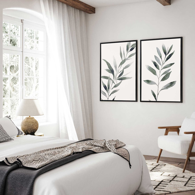2 - Pièces sur toile, Cadre noir satiné, H 50 po x l 34 po, Vert