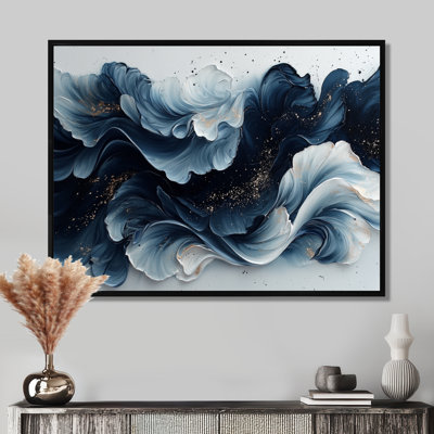 Ink Monochrome Echo Of River II - Op Art Wall Art