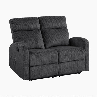 Causeuse inclinable double avec tissu texturé en microfibre Morfudd