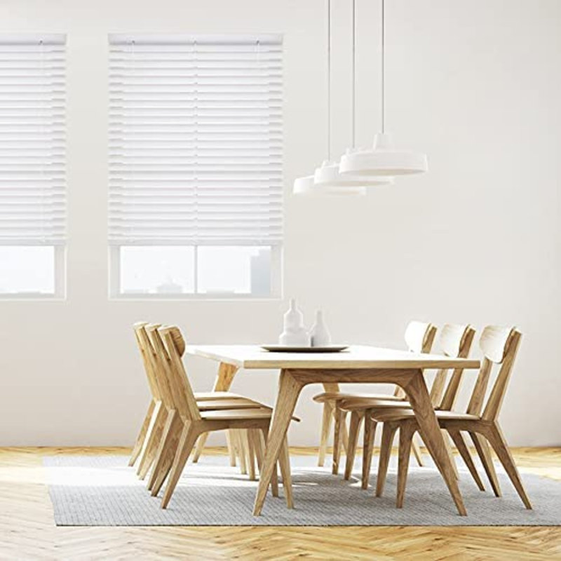 Semi Sheer Horizontal/Venetian Blind, 120 cm L x 20 cm  W, White