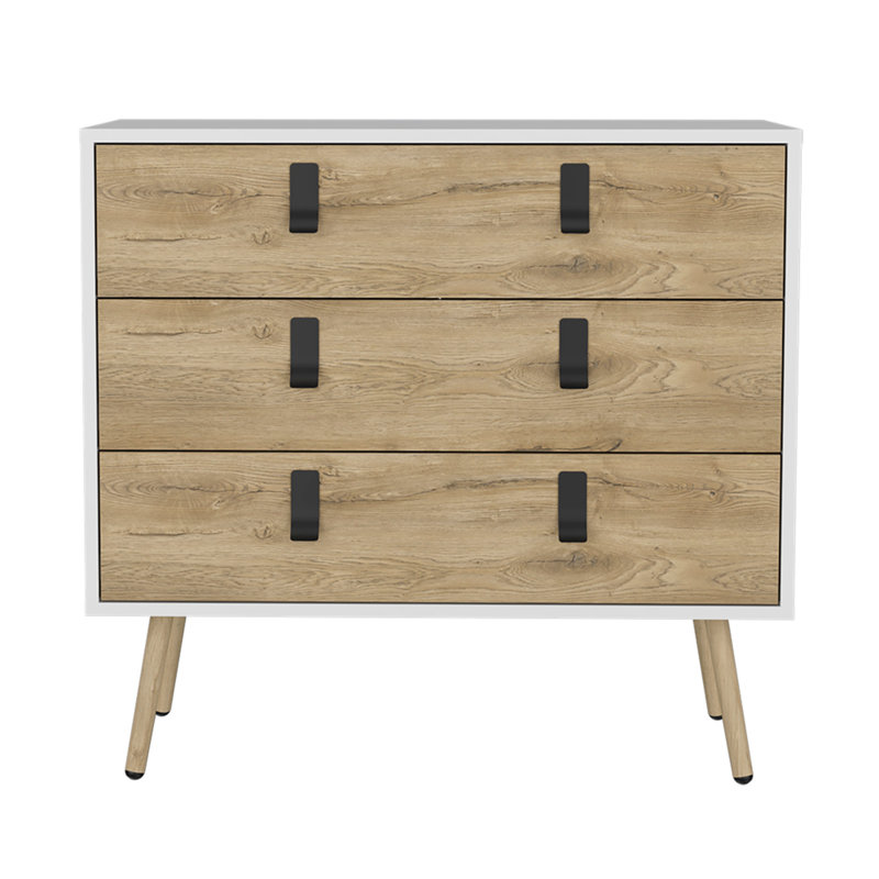 Commode Magness, chambre à coucher, blanc / Macadamia