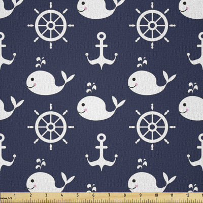 Davarrio Maritime with Whales Helms Anchors Multi-purpose Fabric
