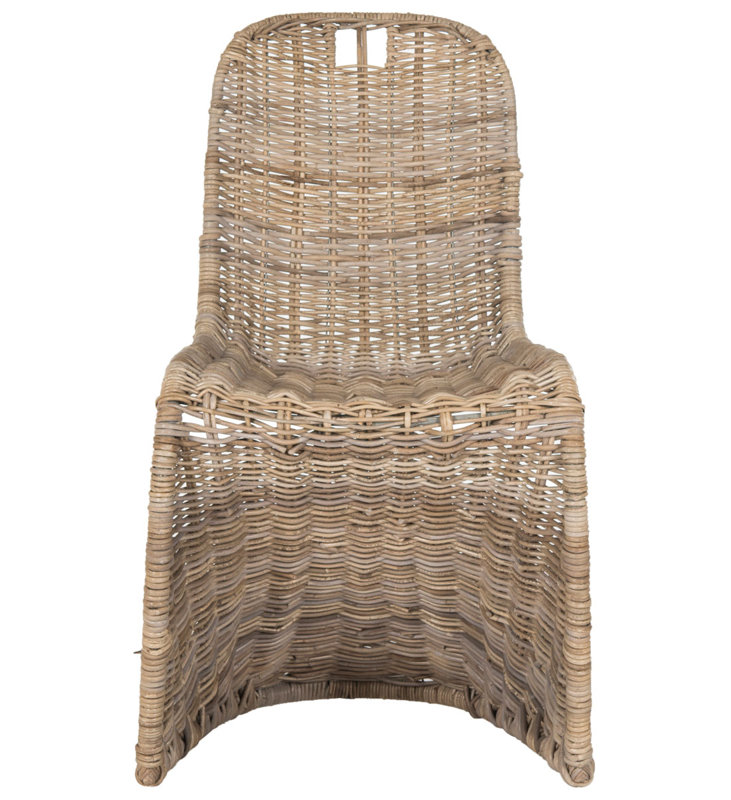 38'' H Classic Woven Rattan Side Chairs – Stylish & Durable Zigzag Pattern Dining Chairs (Set of 2)