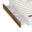 Lit simple en bois en forme de maison avec tablette de rangement sur la tête de lit-1248801698