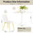 5-Piece Round Metal Pedestal Dining Table With 4 Velvet Dining Chairs-682510961-682510969