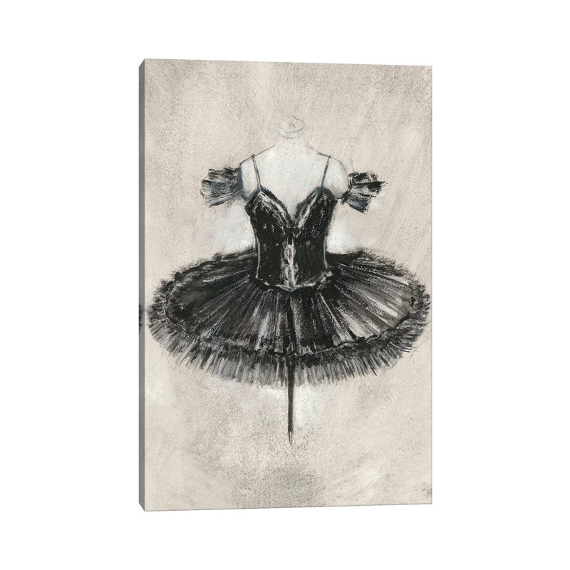 Reproduction d’art « Black ballet dress II » par Ethan Harper, H 40 po x l 26 po x P 1,5 po, Toile tendue, Pas de tapis