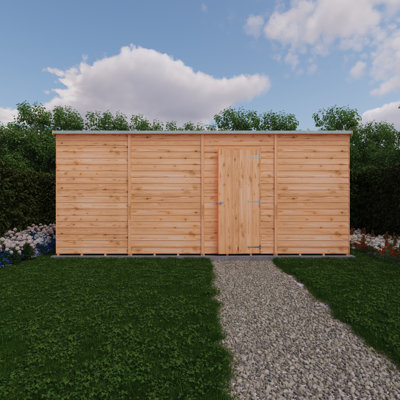 Garden Value 16 ft. W x 6 ft. D Wood Overlap Pent Storage Shed