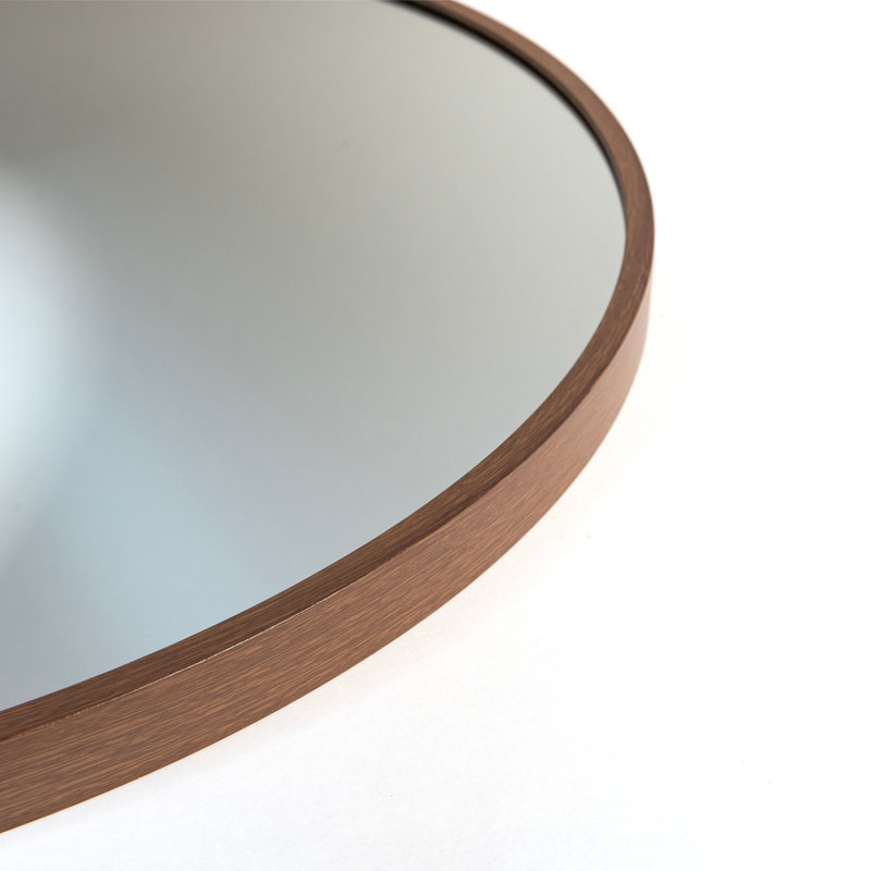 nielsen Jaron Round Wall Mirror, Aluminium, 80 cm H x 80 cm W, Walnut