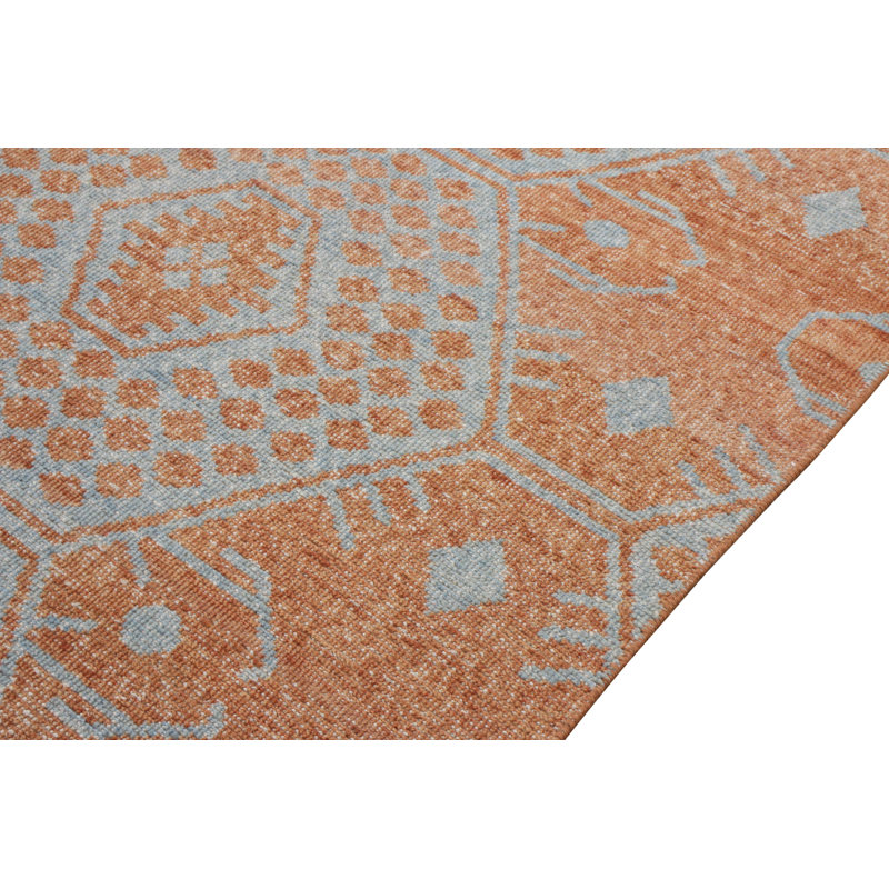 Distressed Homage Hand Knotted Wool Geometric Area Rug, Rectangle 12' x 15'