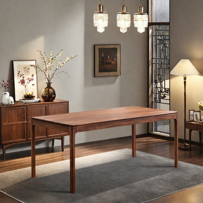Simple Log Walnut Solid Wood Rectangular Table