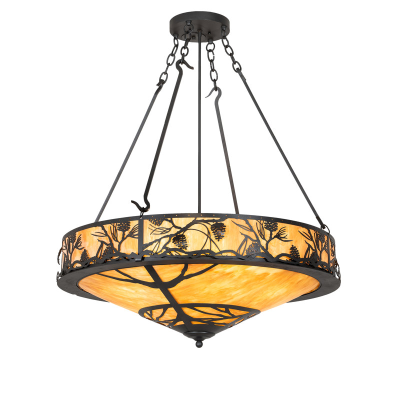 Rustic Lodge 8 - Light Wrought Iron Pendant