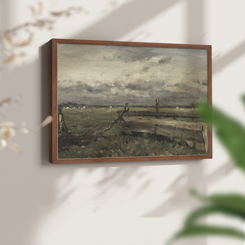 Paysages rétro-CCL-reproduction encadrée, H 22 po x l 28 po, Noyer