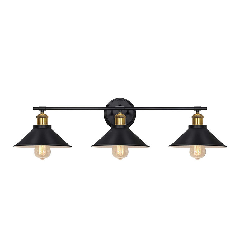 Applique à bras noire à 3 lumières