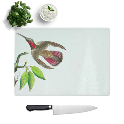 Tempered Glass Hummingbird by George Shaw Chopping Board