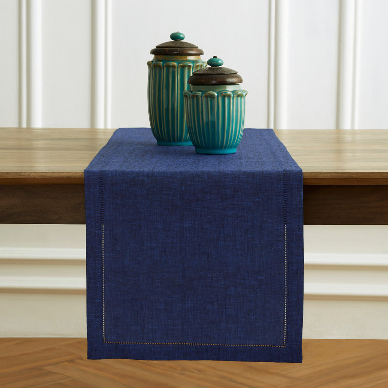 Milan - 100% Pure Linen Table Runner, Royal Blue, 36" x 14"