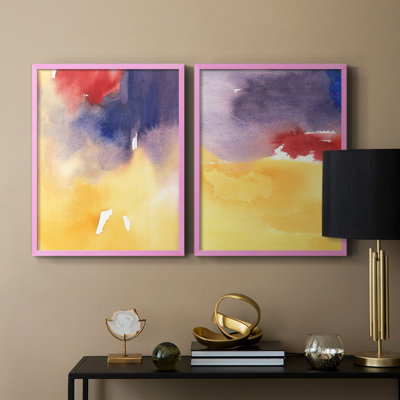 Impression encadrée Golden Sunset I-Premium - prête à être accrochée - aucun clou requis - aucun clou requis