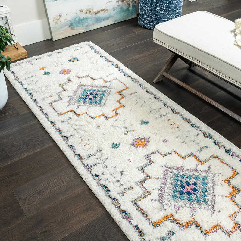 Tapis à poil long Crown, Tapis de couloir 2 pi 7 po x 8 pi