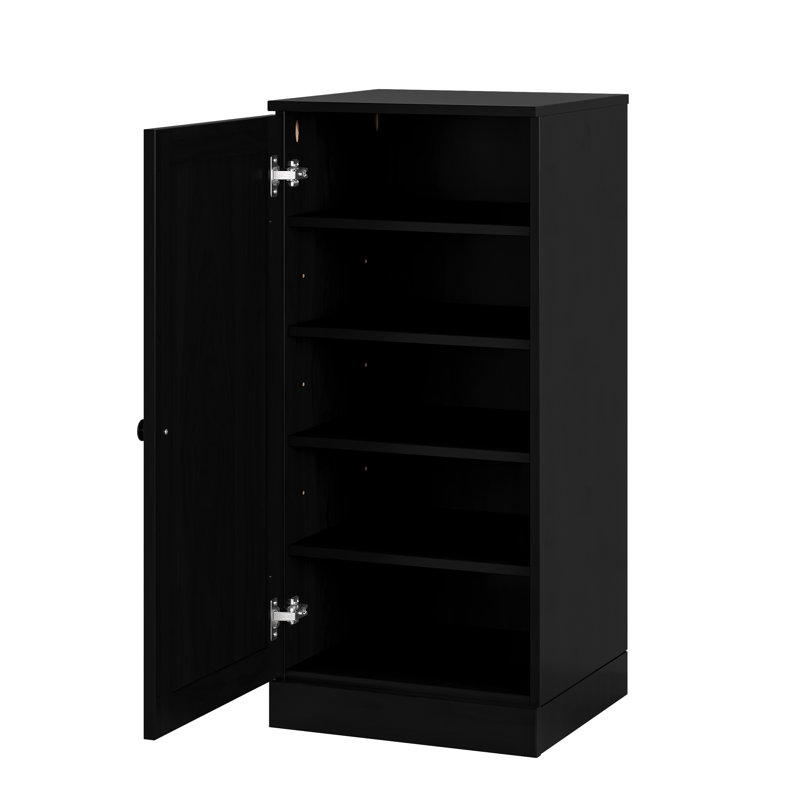 Armoire de rangement étroite à chaussures 100% en bois massif avec porte Shaker, tablettes réglables, rangement empilable peu encombrant, l 16,5 po x H 35,75 po