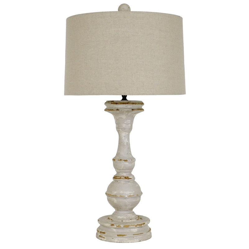 Canaan Table Lamp, Light Gray/Off White, Brown