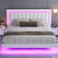 Ensemble de lit plateforme intelligent avec table de chevet moderne à DEL 2 pièces - Ensemble de chambre à coucher lumineuse 3 pièces-1261307916-1261307918