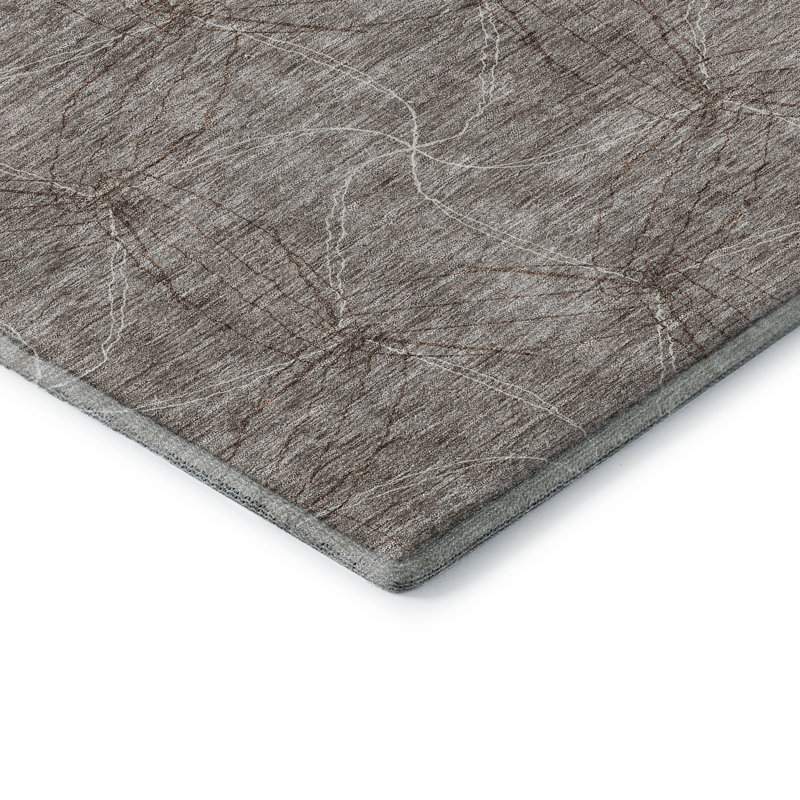 Premium Machine Washable Prisco Taupe Rug, Rectangle 3' x 5'