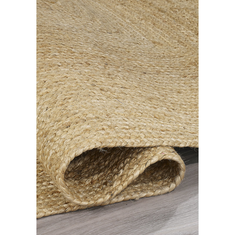 Braided Neutral Area Rug - Handwoven, Braided, Soft Underfoot - Jute - Bedroom Living Room Dining Room - Yellowstone Natural