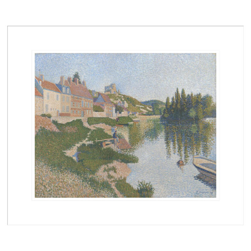 Les Andelys par Paul Signac - Estampe numérique encadrée, H 17,75 po x l 20,82 po