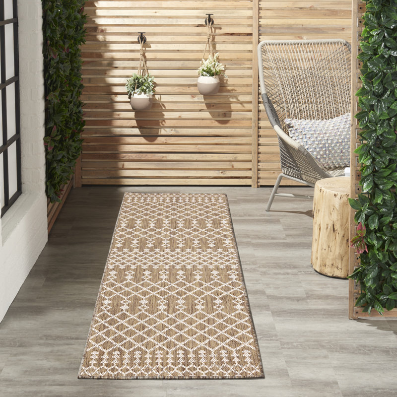 Robbs Rectangle Indoor/Outdoor Area Rug, Runner 2' x 6', Jute