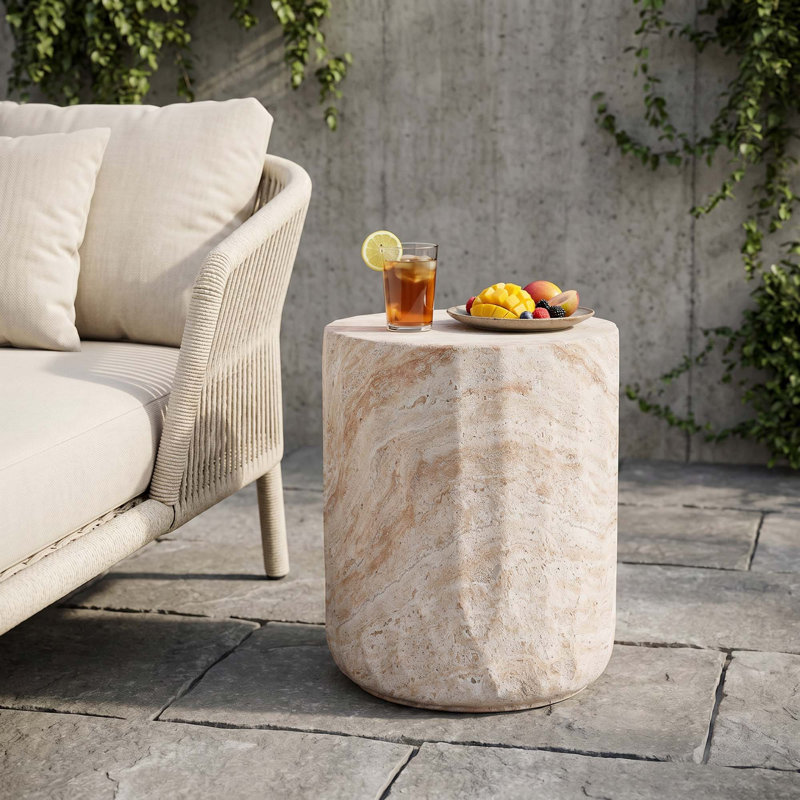 Outdoor/Indoor Lightweight Concrete Side Table